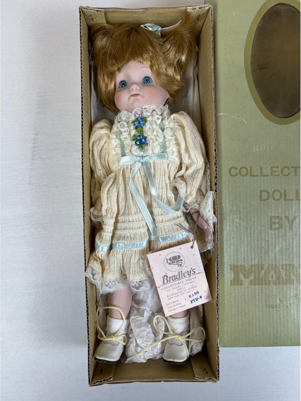Vintage Bradley Collectible Porcelain Doll Babs PTD-6 Boxed 1985
